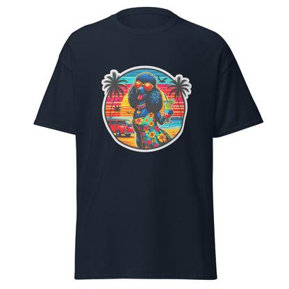 "Dogs On Vacation"-Kollektion - Schwarzer Großpudel (female) - Klassisches Unisex-T-Shirt - 13 verschiedene Farben