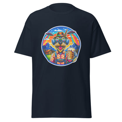 "Dogs On Vacation"-Kollektion - Riesenschnauzer in Bavaria (mit UFOs! =)) - Klassisches Unisex-T-Shirt - 13 verschiedene Farben