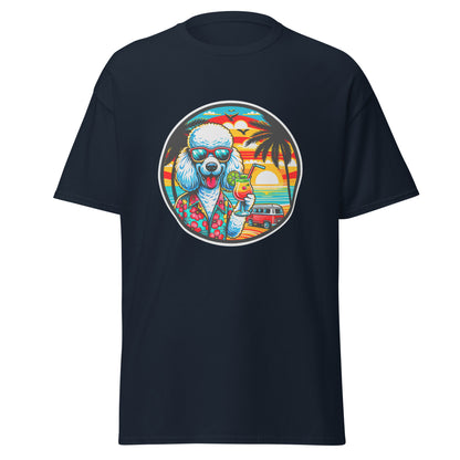 "Dogs On Vacation"-Kollektion - Weißer Großpudel - Klassisches Unisex-T-Shirt - 13 verschiedene Farben