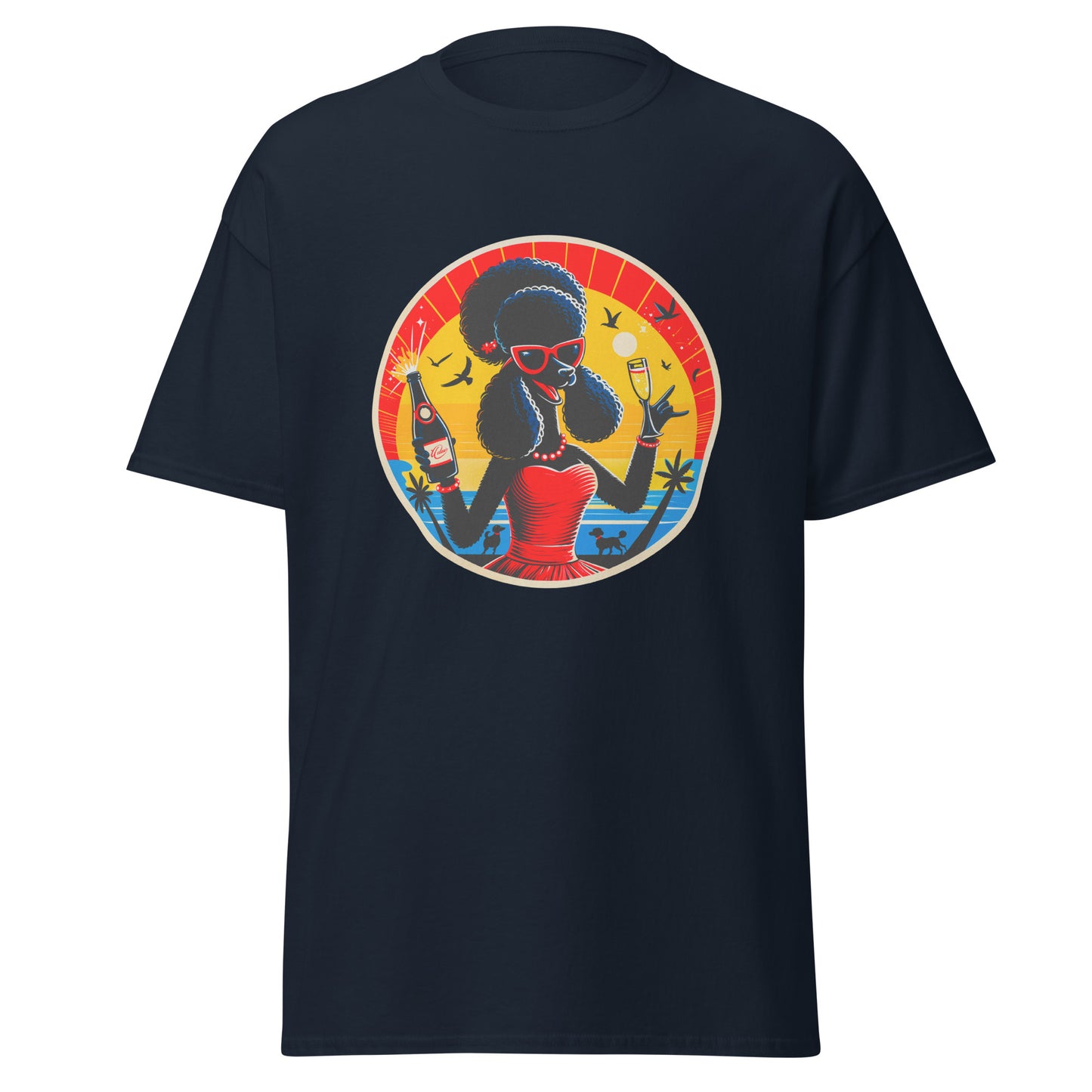 Klassisches Unisex T-"Dogs On Vacation"-Kollektion - Black Royal Poodle (female) #2 - Klassisches Unisex-T-Shirt - 13 verschiedene Farben