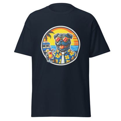 "Dogs On Vacation"-Kollektion - Black Bulldog - Klassisches Unisex-T-Shirt - 13 verschiedene Farben