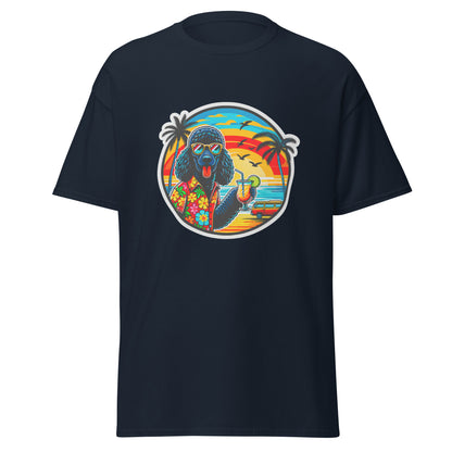 "Dogs On Vacation"-Kollektion - Black Royal Poodle #2 - Klassisches Unisex-T-Shirt - 13 verschiedene Farben