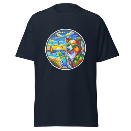 "Dogs On Vacation"-Kollektion - Australian Shepherd #4 (at Baltic Sea) - Klassisches Unisex-T-Shirt - 13 verschiedene Farben