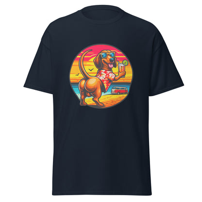 "Dogs On Vacation"-Kollektion - Muscle-Dachshund #2  - Klassisches Unisex-T-Shirt - 13 verschiedene Farben