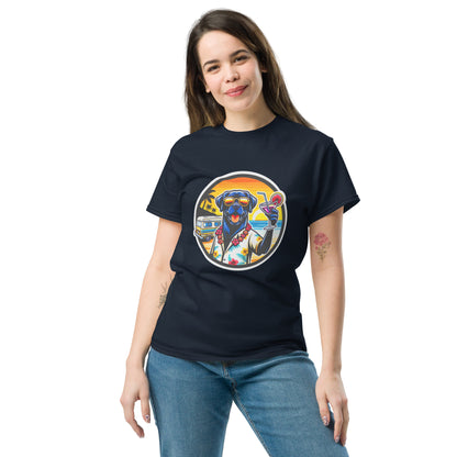 "Dogs On Vacation"-Kollektion - Black Labrador #3 - Klassisches Unisex-T-Shirt - 13 verschiedene Farben