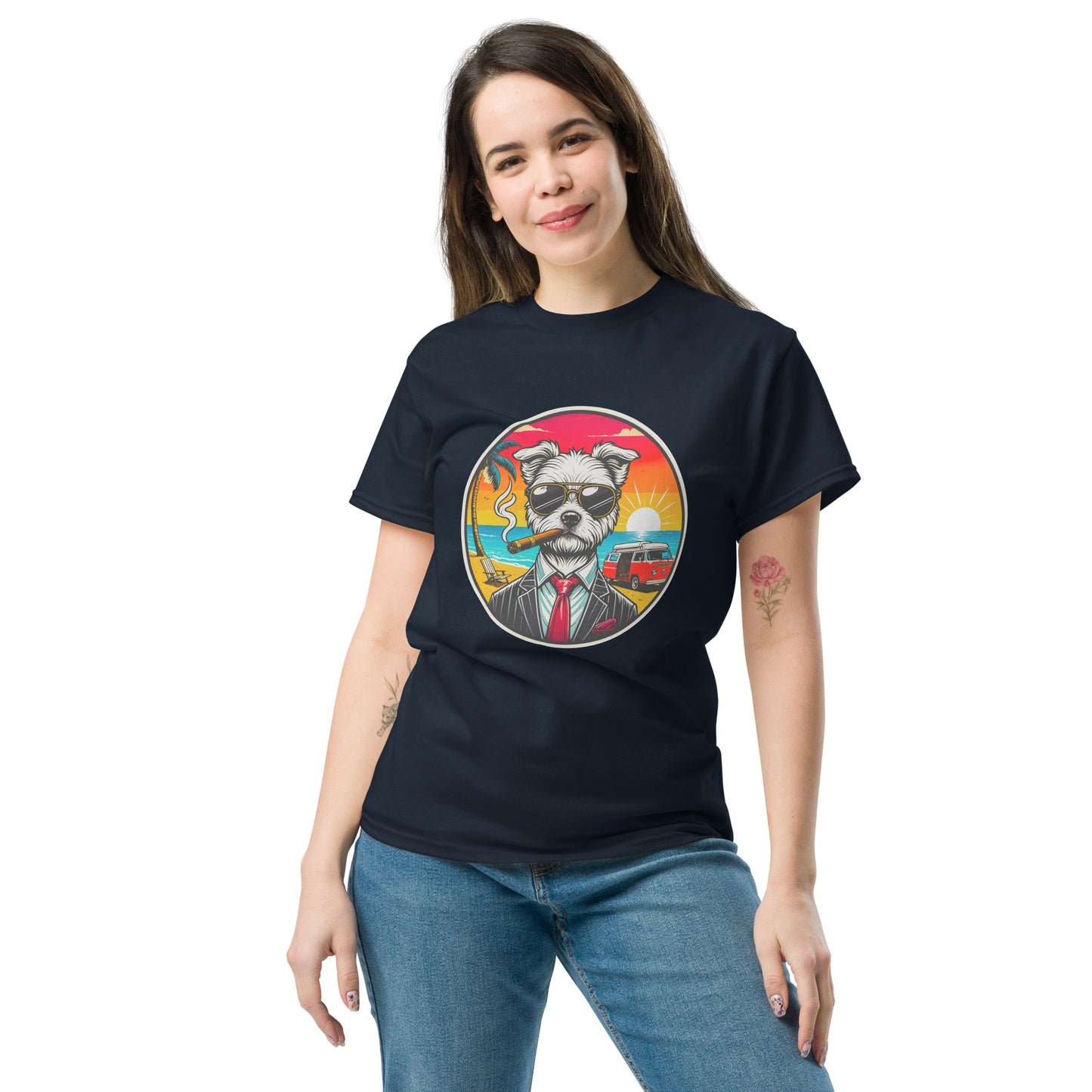 "Dogs On Vacation"-Kollektion - Malteser (Ivo) - Klassisches Unisex-T-Shirt - 13 verschiedene Farben