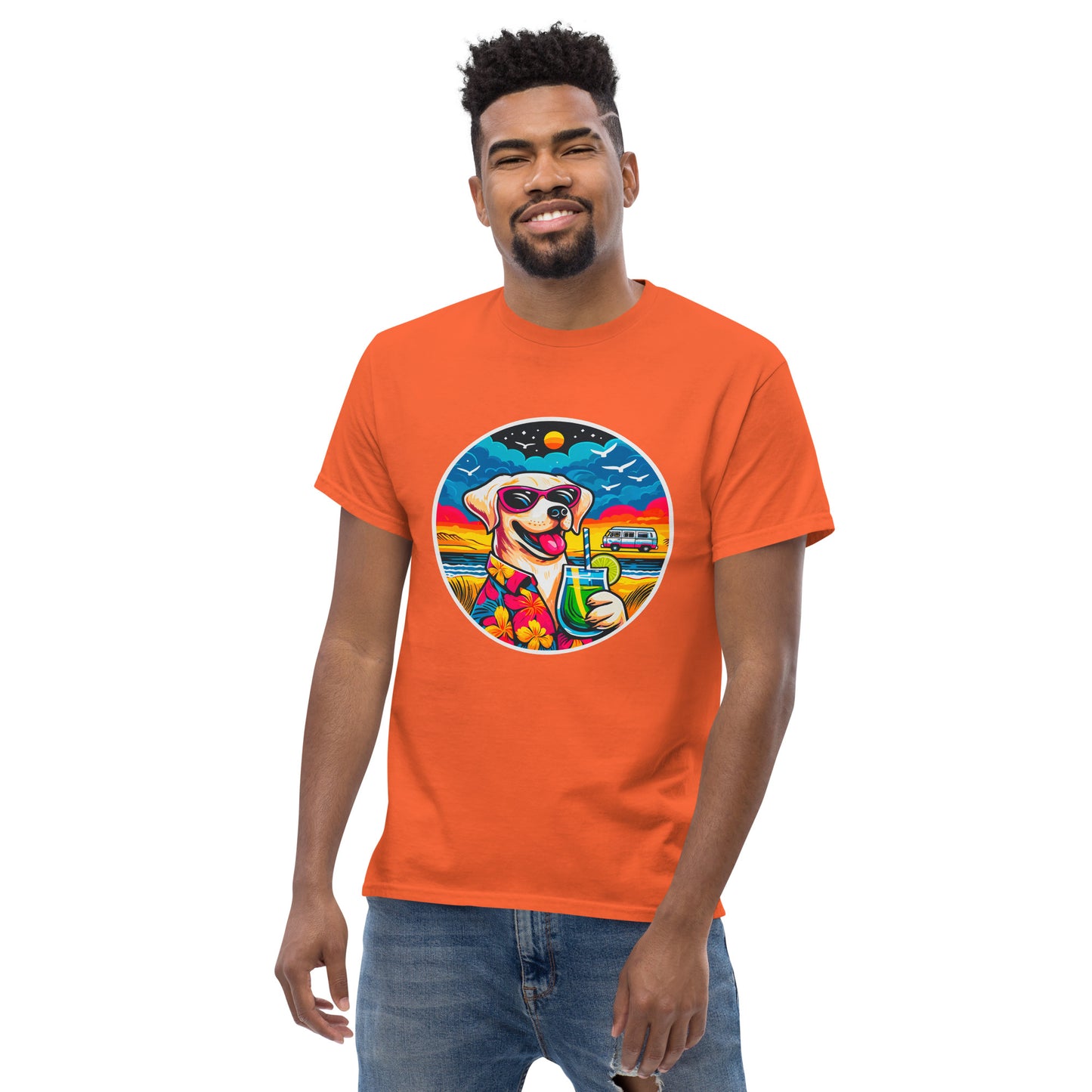 "Dogs On Vacation"-Kollektion - White Labbi - Klassisches Unisex-T-Shirt - 13 verschiedene Farben