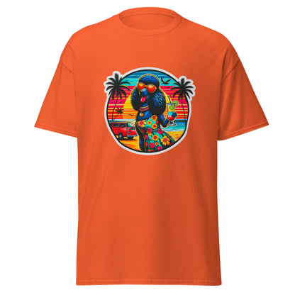 "Dogs On Vacation"-Kollektion - Schwarzer Großpudel (female) - Klassisches Unisex-T-Shirt - 13 verschiedene Farben
