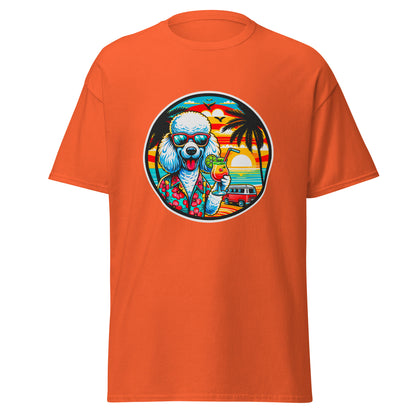 "Dogs On Vacation"-Kollektion - Weißer Großpudel - Klassisches Unisex-T-Shirt - 13 verschiedene Farben