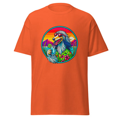 "Dogs On Vacation"-Kollektion - Afghane - Klassisches Unisex-T-Shirt - 13 verschiedene Farben