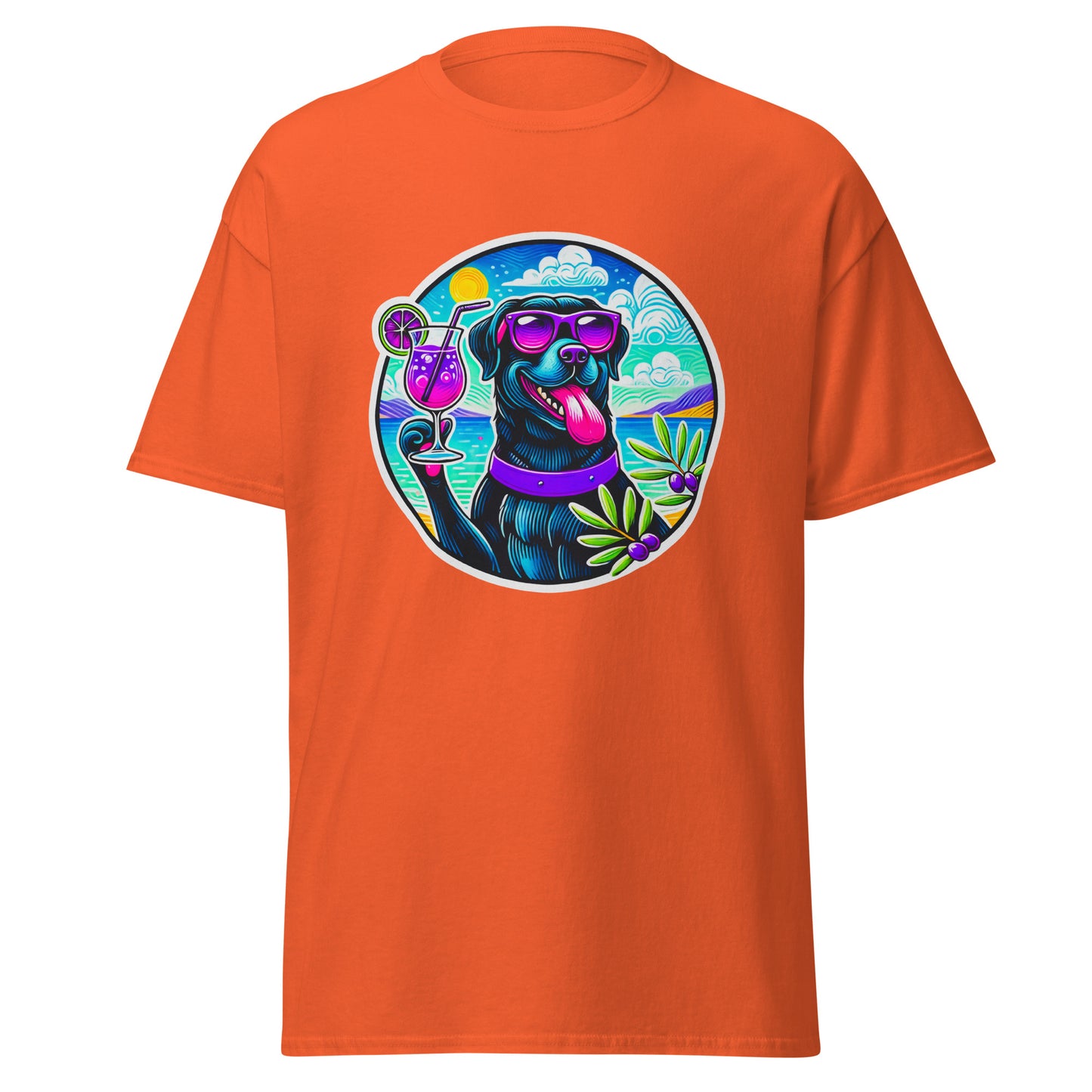 "Dogs On Vacation"-Kollektion - Black Labbi #3 - Klassisches Unisex-T-Shirt - 13 verschiedene Farben