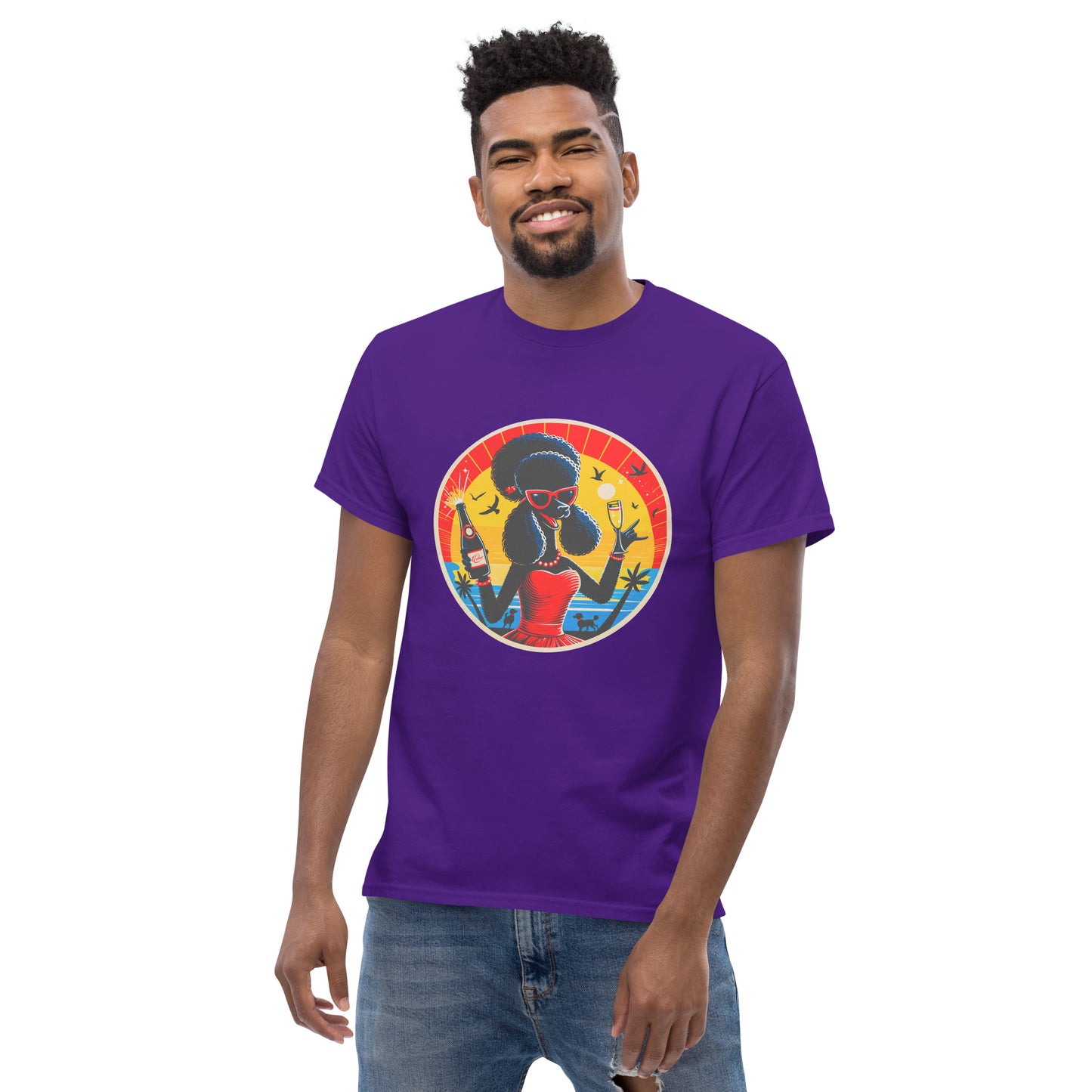 Klassisches Unisex T-"Dogs On Vacation"-Kollektion - Black Royal Poodle (female) #2 - Klassisches Unisex-T-Shirt - 13 verschiedene Farben
