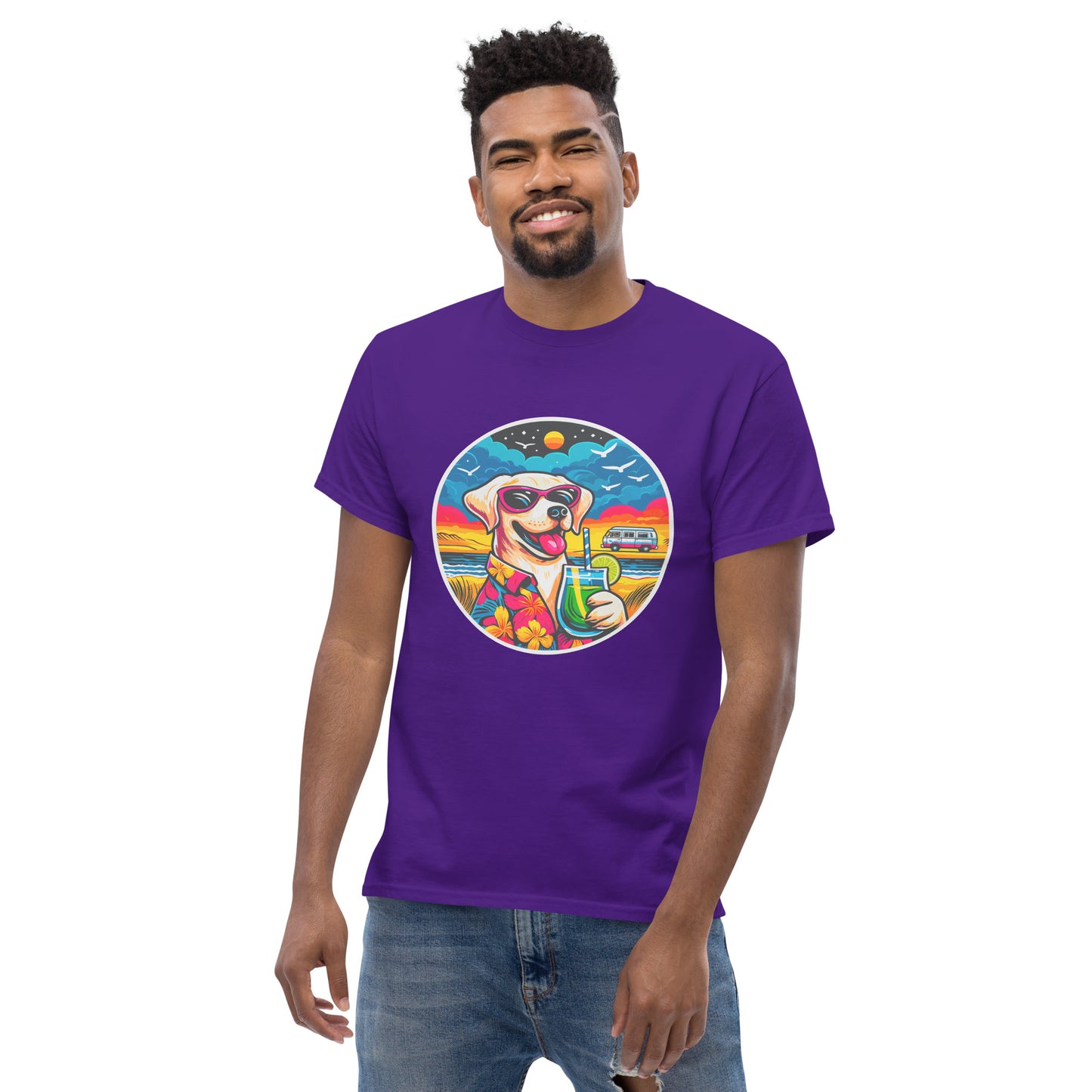 "Dogs On Vacation"-Kollektion - White Labbi - Klassisches Unisex-T-Shirt - 13 verschiedene Farben