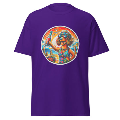 "Dogs On Vacation"-Kollektion - Dackel (female) - Klassisches Unisex-T-Shirt - 13 verschiedene Farben