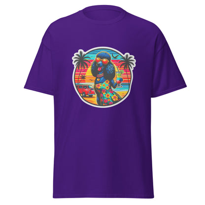 "Dogs On Vacation"-Kollektion - Schwarzer Großpudel (female) - Klassisches Unisex-T-Shirt - 13 verschiedene Farben