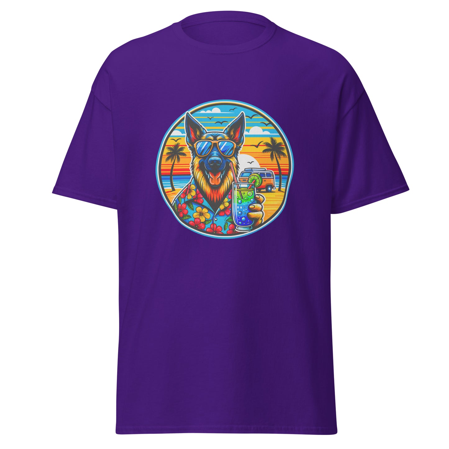 "Dogs On Vacation"-Kollektion - Schäferhund #2 - Klassisches Unisex-T-Shirt - 13 verschiedene Farben