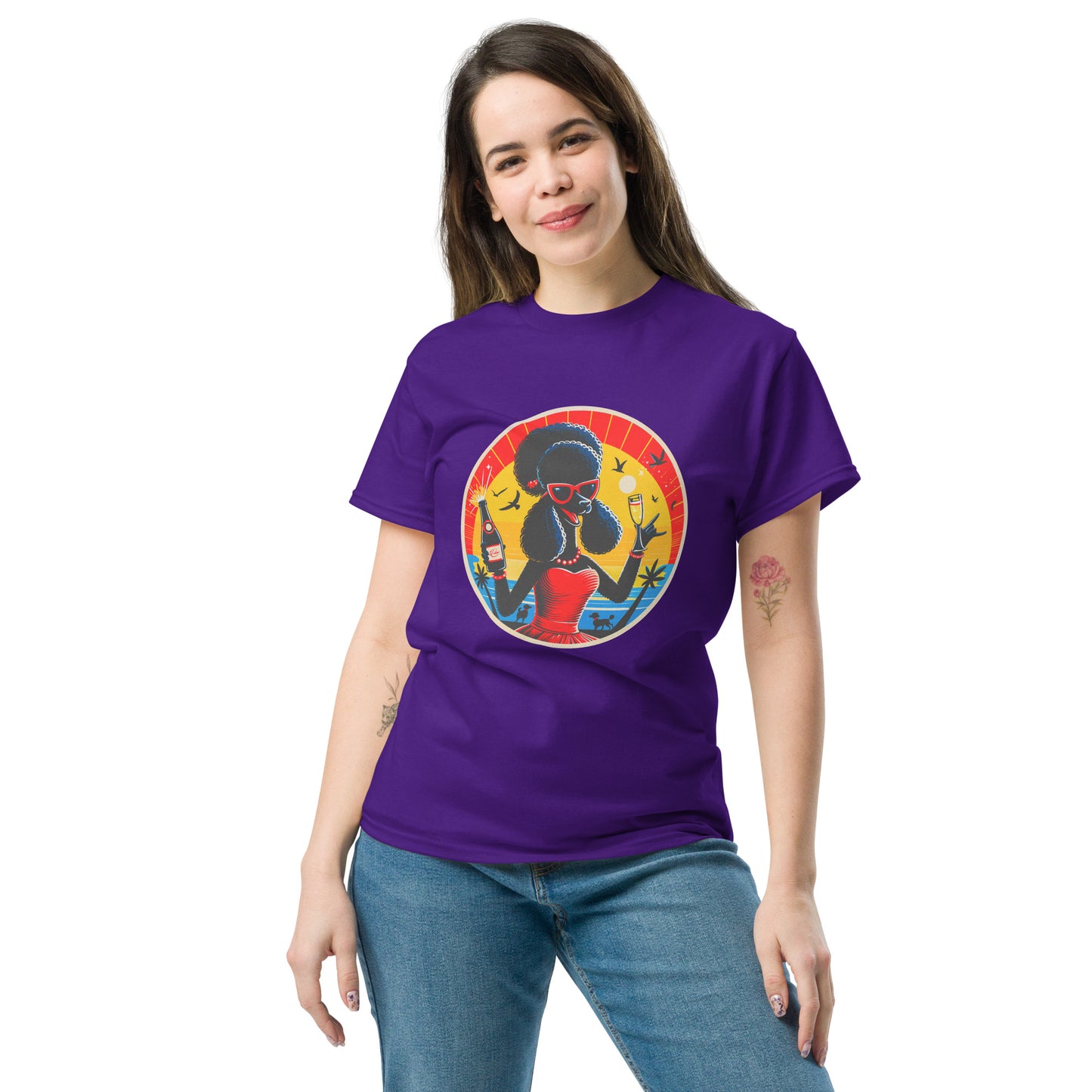 Klassisches Unisex T-"Dogs On Vacation"-Kollektion - Black Royal Poodle (female) #2 - Klassisches Unisex-T-Shirt - 13 verschiedene Farben