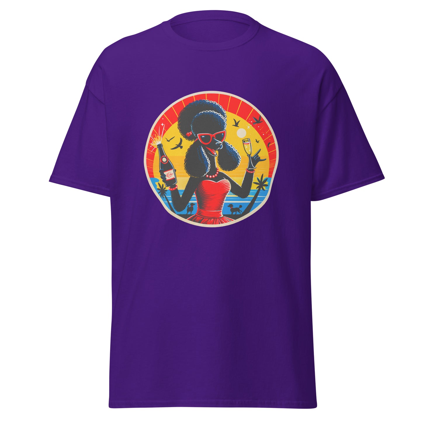 Klassisches Unisex T-"Dogs On Vacation"-Kollektion - Black Royal Poodle (female) #2 - Klassisches Unisex-T-Shirt - 13 verschiedene Farben