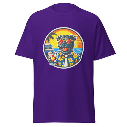 "Dogs On Vacation"-Kollektion - Black Bulldog - Klassisches Unisex-T-Shirt - 13 verschiedene Farben