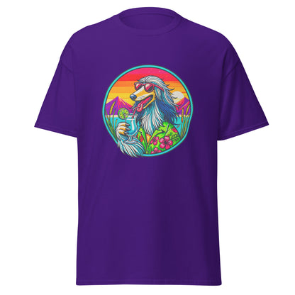 "Dogs On Vacation"-Kollektion - Afghane - Klassisches Unisex-T-Shirt - 13 verschiedene Farben