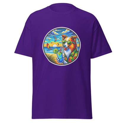 "Dogs On Vacation"-Kollektion - Australian Shepherd #4 (at Baltic Sea) - Klassisches Unisex-T-Shirt - 13 verschiedene Farben