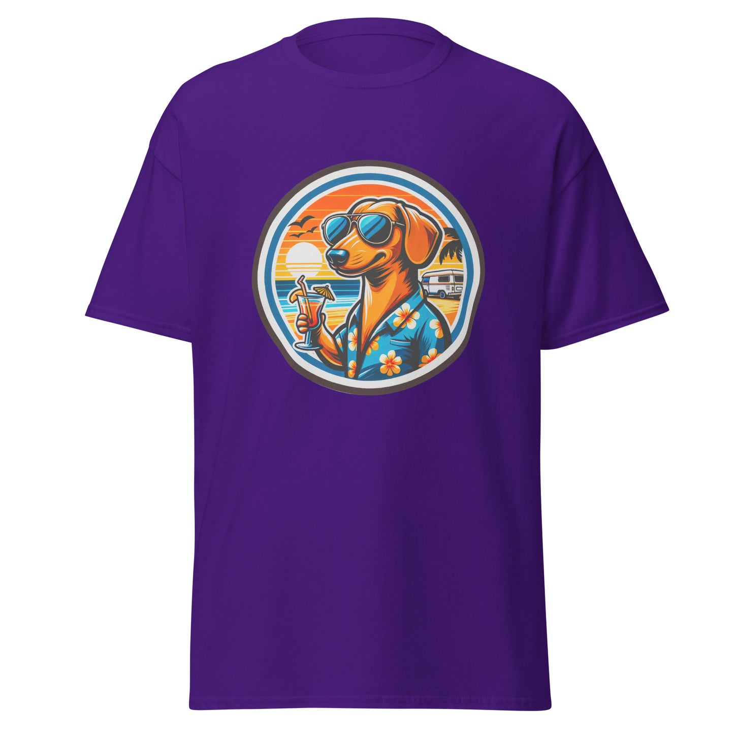 "Dogs On Vacation"-Kollektion - Cool Dachshund - Klassisches Unisex-T-Shirt - 13 verschiedene Farben