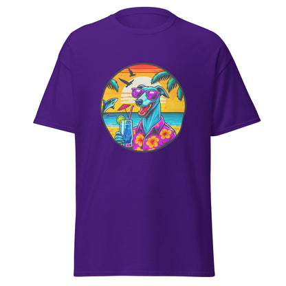 "Dogs On Vacation"-Kollektion - Greyhound - Klassisches Unisex-T-Shirt - 13 verschiedene Farben