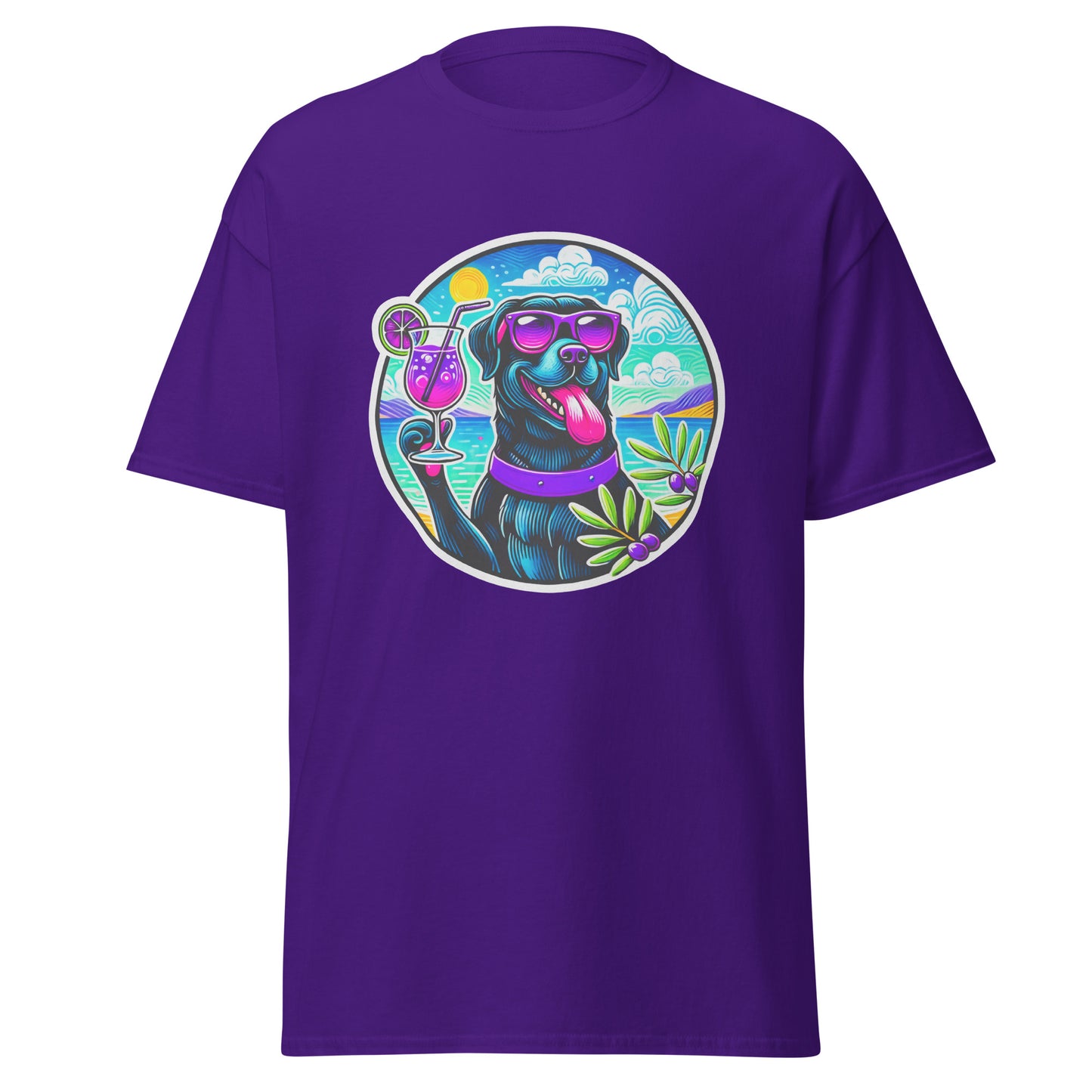 "Dogs On Vacation"-Kollektion - Black Labbi #3 - Klassisches Unisex-T-Shirt - 13 verschiedene Farben