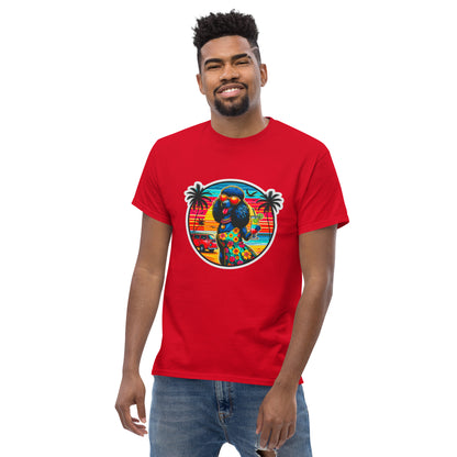 "Dogs On Vacation"-Kollektion - Schwarzer Großpudel (female) - Klassisches Unisex-T-Shirt - 13 verschiedene Farben