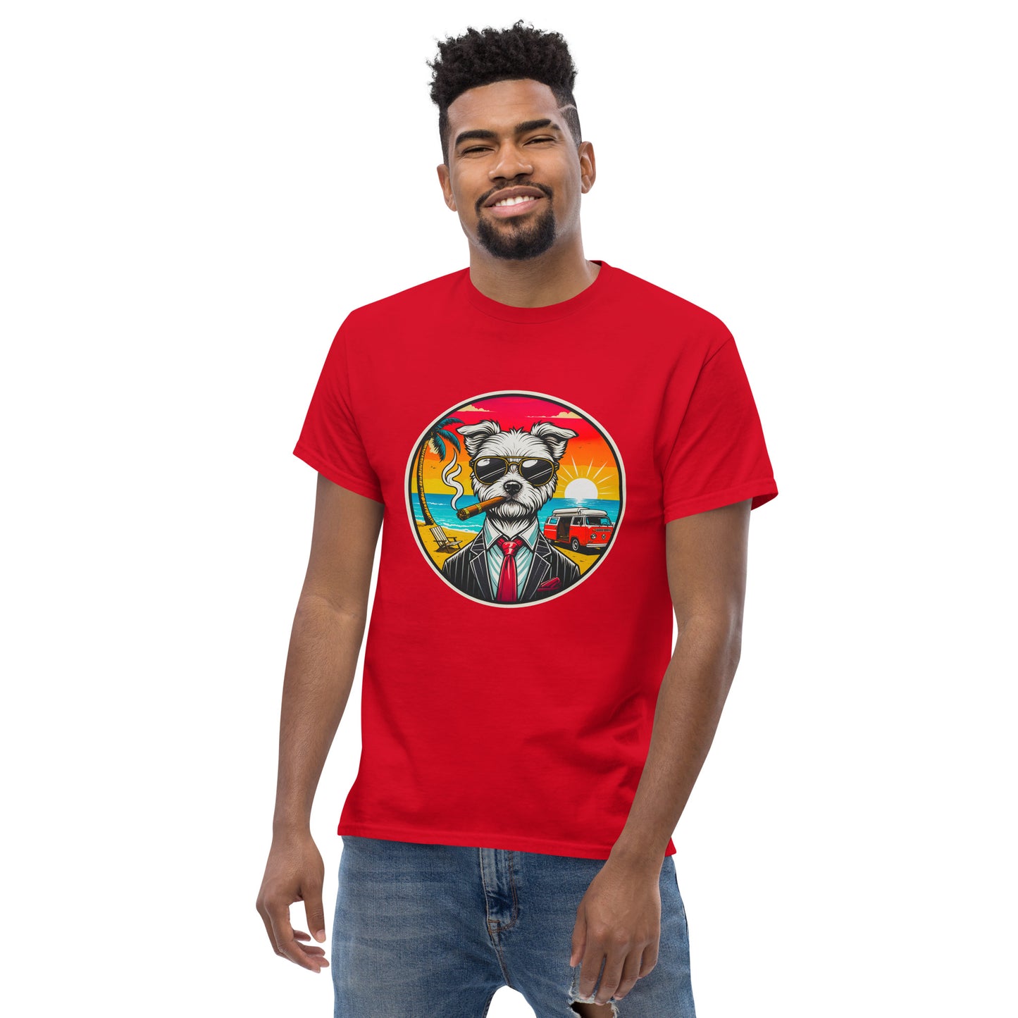 "Dogs On Vacation"-Kollektion - Malteser (Ivo) - Klassisches Unisex-T-Shirt - 13 verschiedene Farben