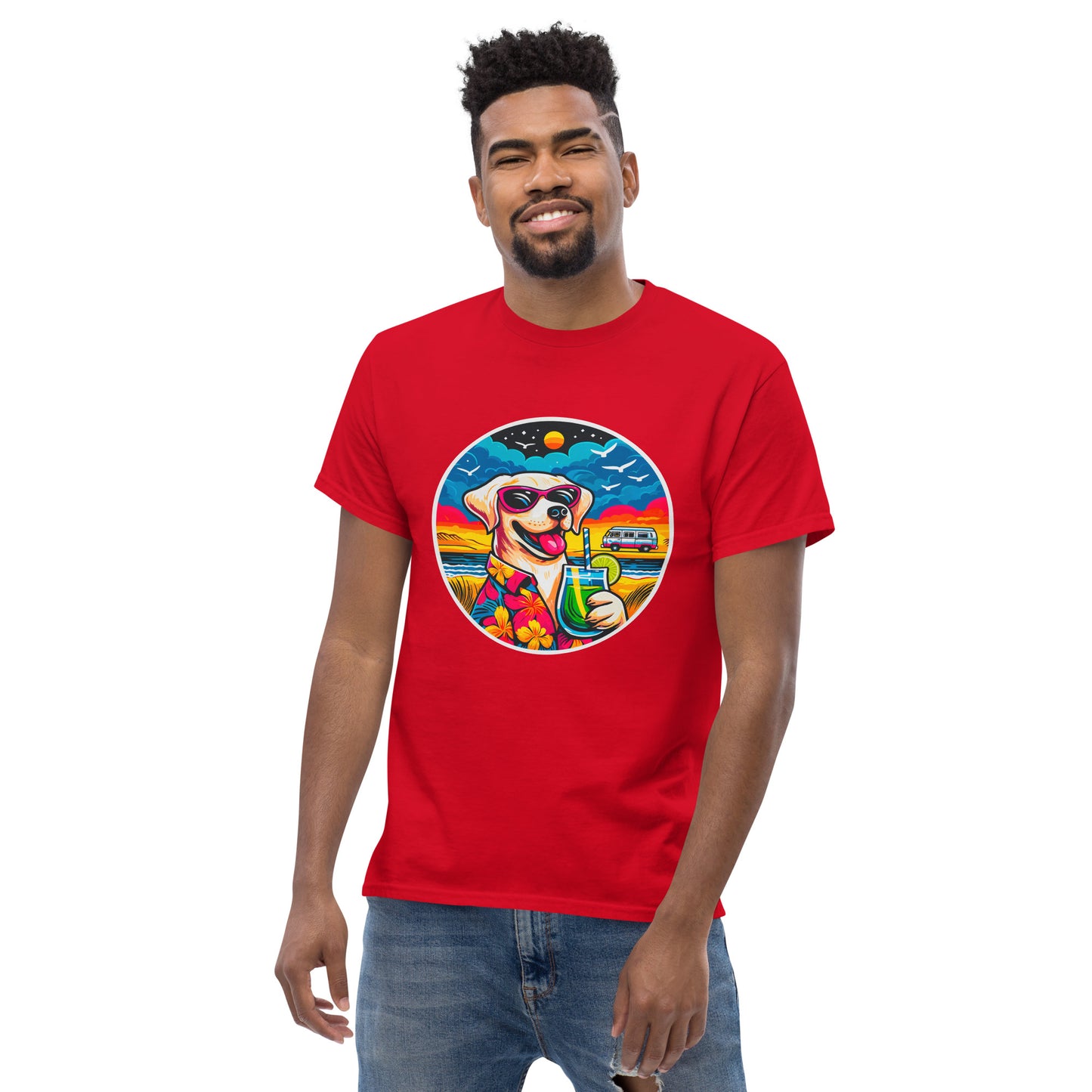 "Dogs On Vacation"-Kollektion - White Labbi - Klassisches Unisex-T-Shirt - 13 verschiedene Farben