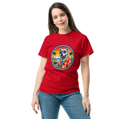 "Dogs On Vacation"-Kollektion - Staffordshire-Terrier #1 - Klassisches Unisex-T-Shirt - 13 verschiedene Farben
