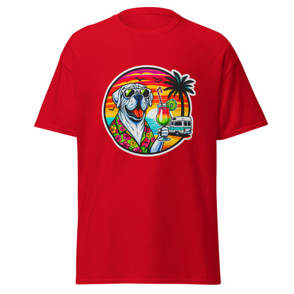 "Dogs On Vacation"-Kollektion - White Mastiff - Klassisches Unisex-T-Shirt - 13 verschiedene Farben