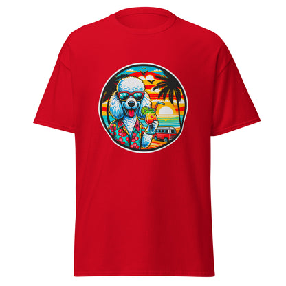 "Dogs On Vacation"-Kollektion - Weißer Großpudel - Klassisches Unisex-T-Shirt - 13 verschiedene Farben