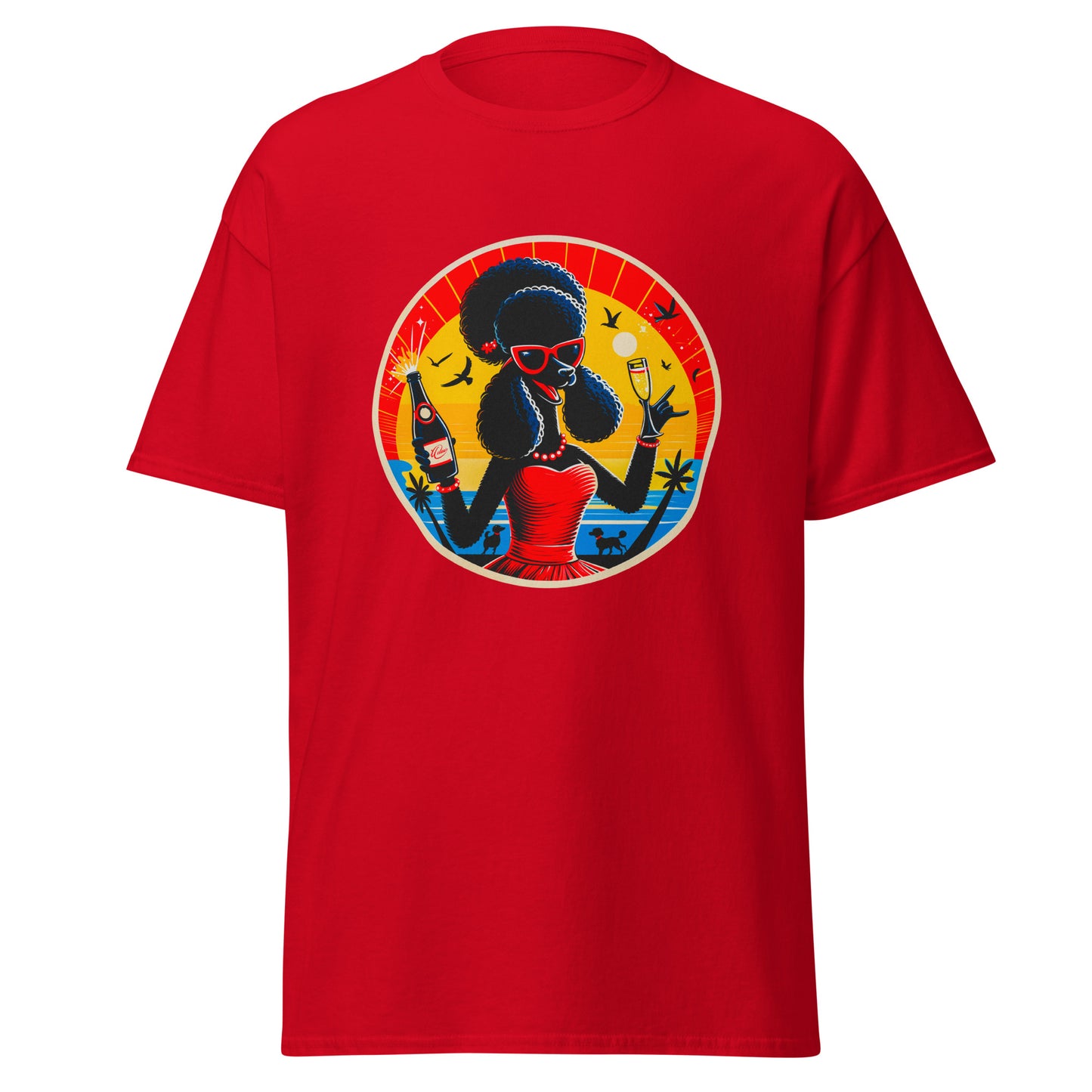 Klassisches Unisex T-"Dogs On Vacation"-Kollektion - Black Royal Poodle (female) #2 - Klassisches Unisex-T-Shirt - 13 verschiedene Farben