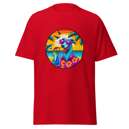 "Dogs On Vacation"-Kollektion - Greyhound - Klassisches Unisex-T-Shirt - 13 verschiedene Farben