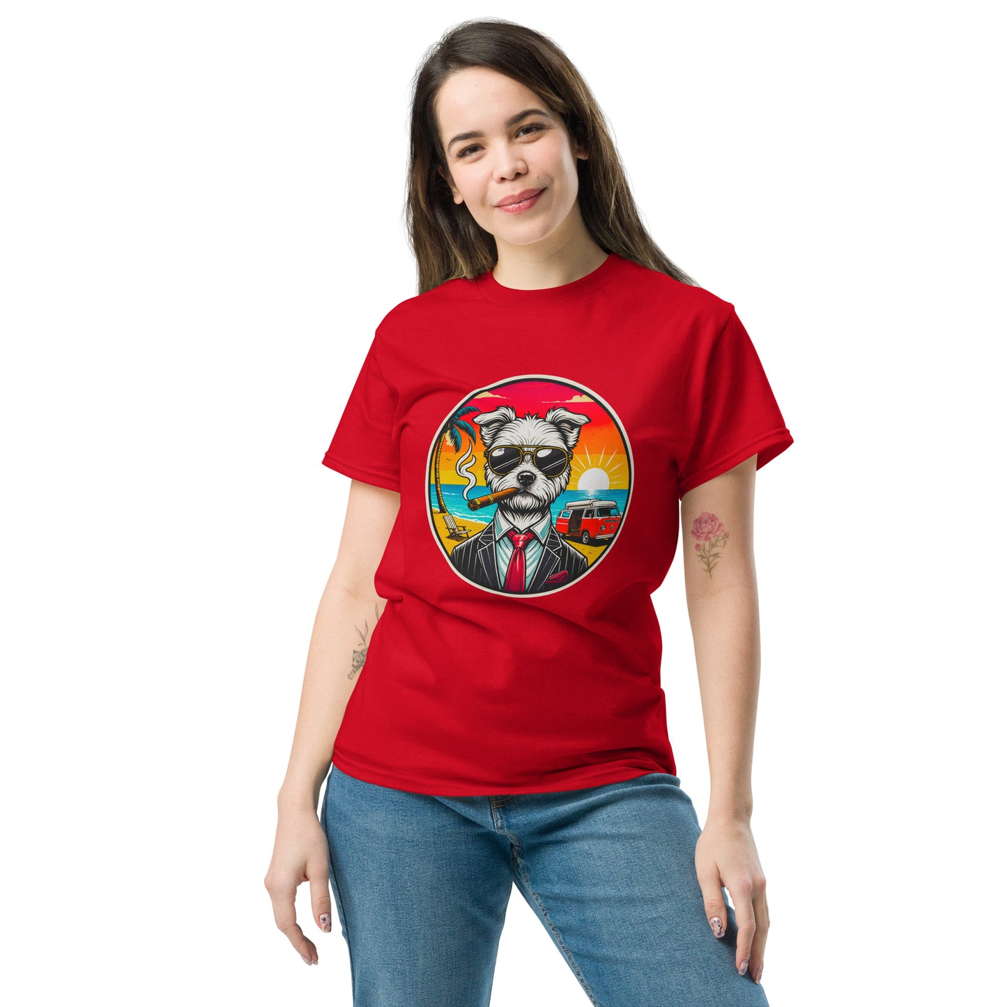 "Dogs On Vacation"-Kollektion - Malteser (Ivo) - Klassisches Unisex-T-Shirt - 13 verschiedene Farben