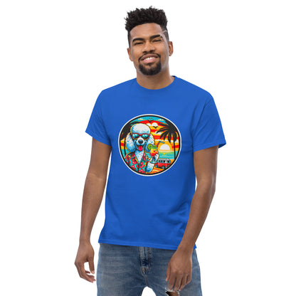 "Dogs On Vacation"-Kollektion - Weißer Großpudel - Klassisches Unisex-T-Shirt - 13 verschiedene Farben