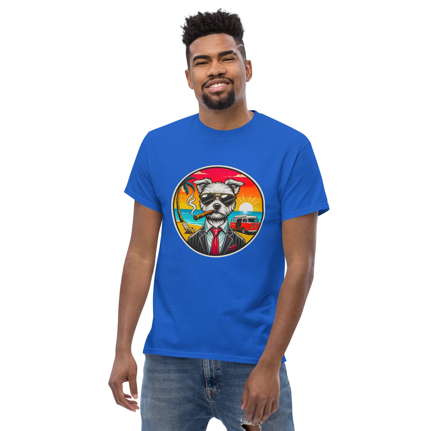 "Dogs On Vacation"-Kollektion - Malteser (Ivo) - Klassisches Unisex-T-Shirt - 13 verschiedene Farben