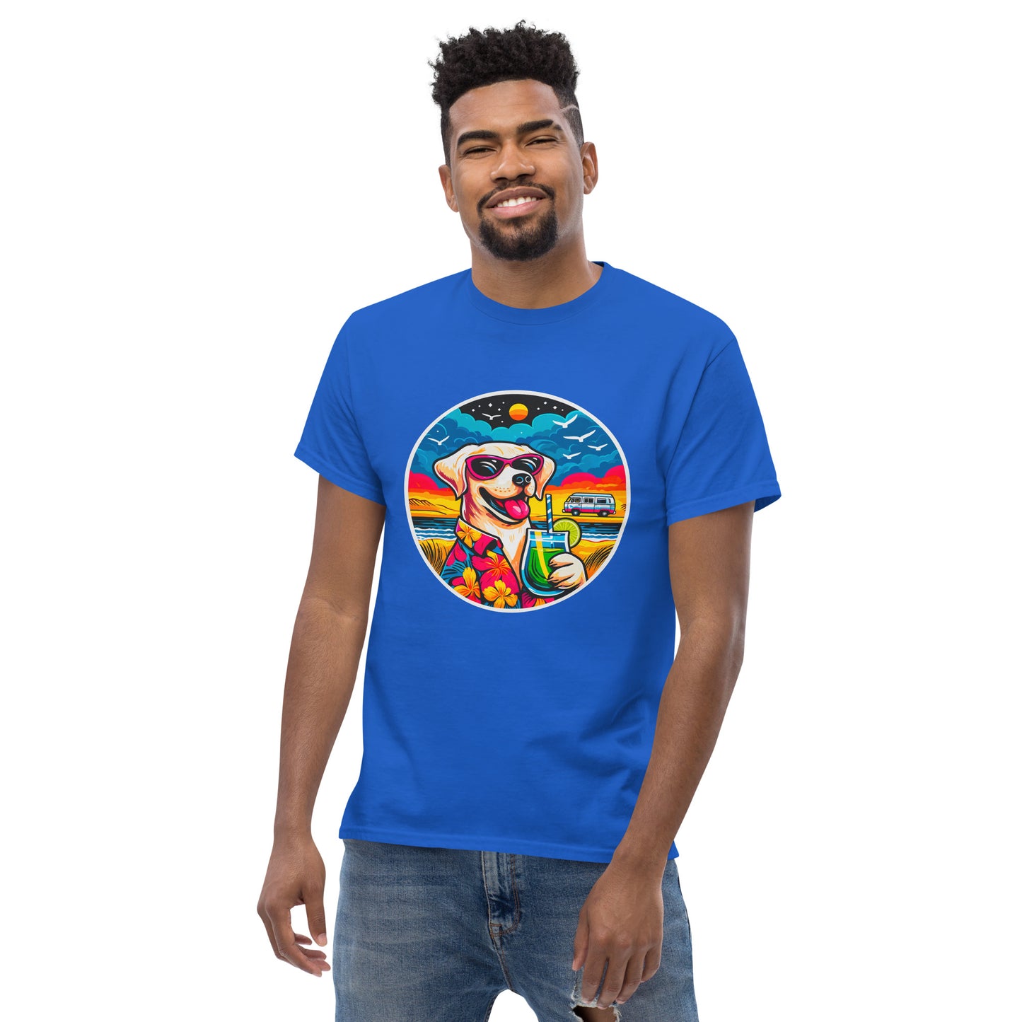 "Dogs On Vacation"-Kollektion - White Labbi - Klassisches Unisex-T-Shirt - 13 verschiedene Farben
