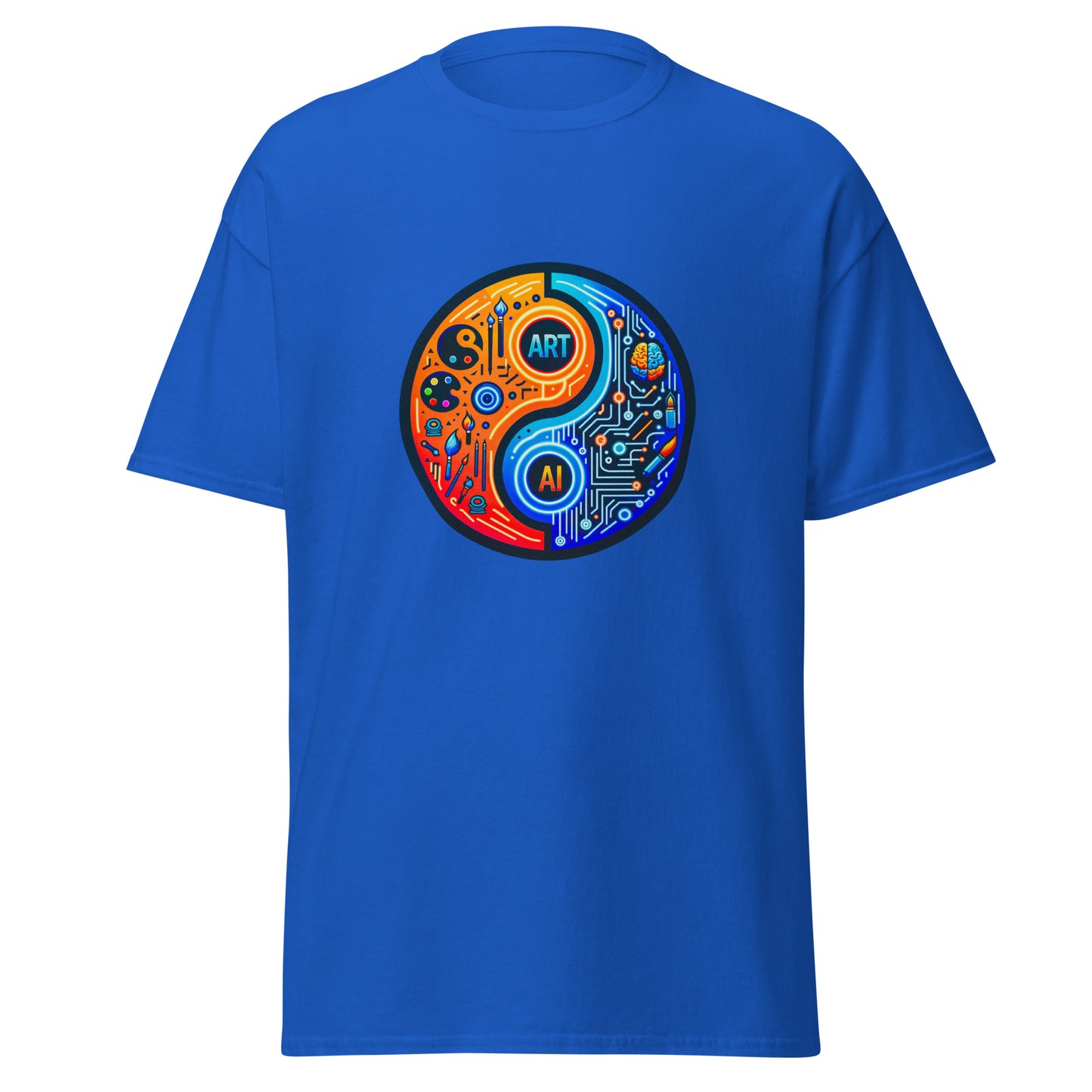 "AI & Art => Ying & Yang" - Klassisches Unisex-T-Shirt - Royal