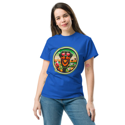 "Dogs On Vacation"-Kollektion - Rottweiler - Klassisches Unisex-T-Shirt - 13 verschiedene Farben