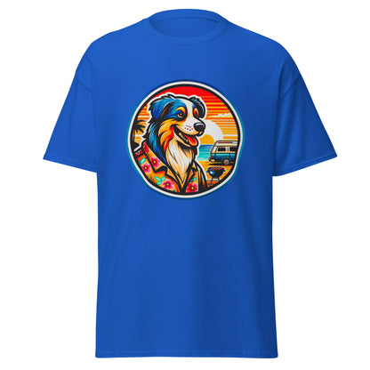 "Dogs On Vacation"-Kollektion - Australian Shepherd #5 (Tricolor) - Klassisches Unisex-T-Shirt - 13 verschiedene Farben