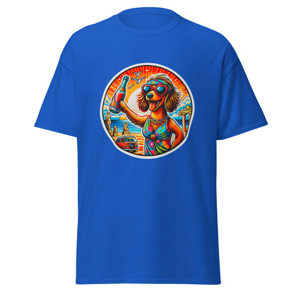 "Dogs On Vacation"-Kollektion - Dackel (female) - Klassisches Unisex-T-Shirt - 13 verschiedene Farben