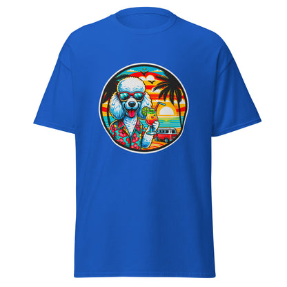 "Dogs On Vacation"-Kollektion - Weißer Großpudel - Klassisches Unisex-T-Shirt - 13 verschiedene Farben