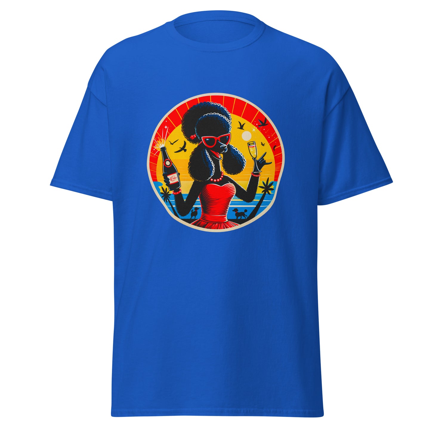 Klassisches Unisex T-"Dogs On Vacation"-Kollektion - Black Royal Poodle (female) #2 - Klassisches Unisex-T-Shirt - 13 verschiedene Farben