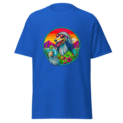 "Dogs On Vacation"-Kollektion - Afghane - Klassisches Unisex-T-Shirt - 13 verschiedene Farben