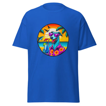 "Dogs On Vacation"-Kollektion - Greyhound - Klassisches Unisex-T-Shirt - 13 verschiedene Farben