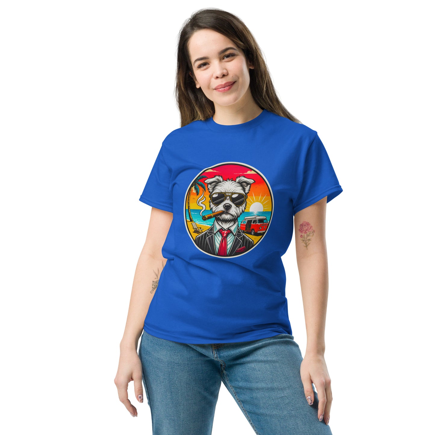"Dogs On Vacation"-Kollektion - Malteser (Ivo) - Klassisches Unisex-T-Shirt - 13 verschiedene Farben