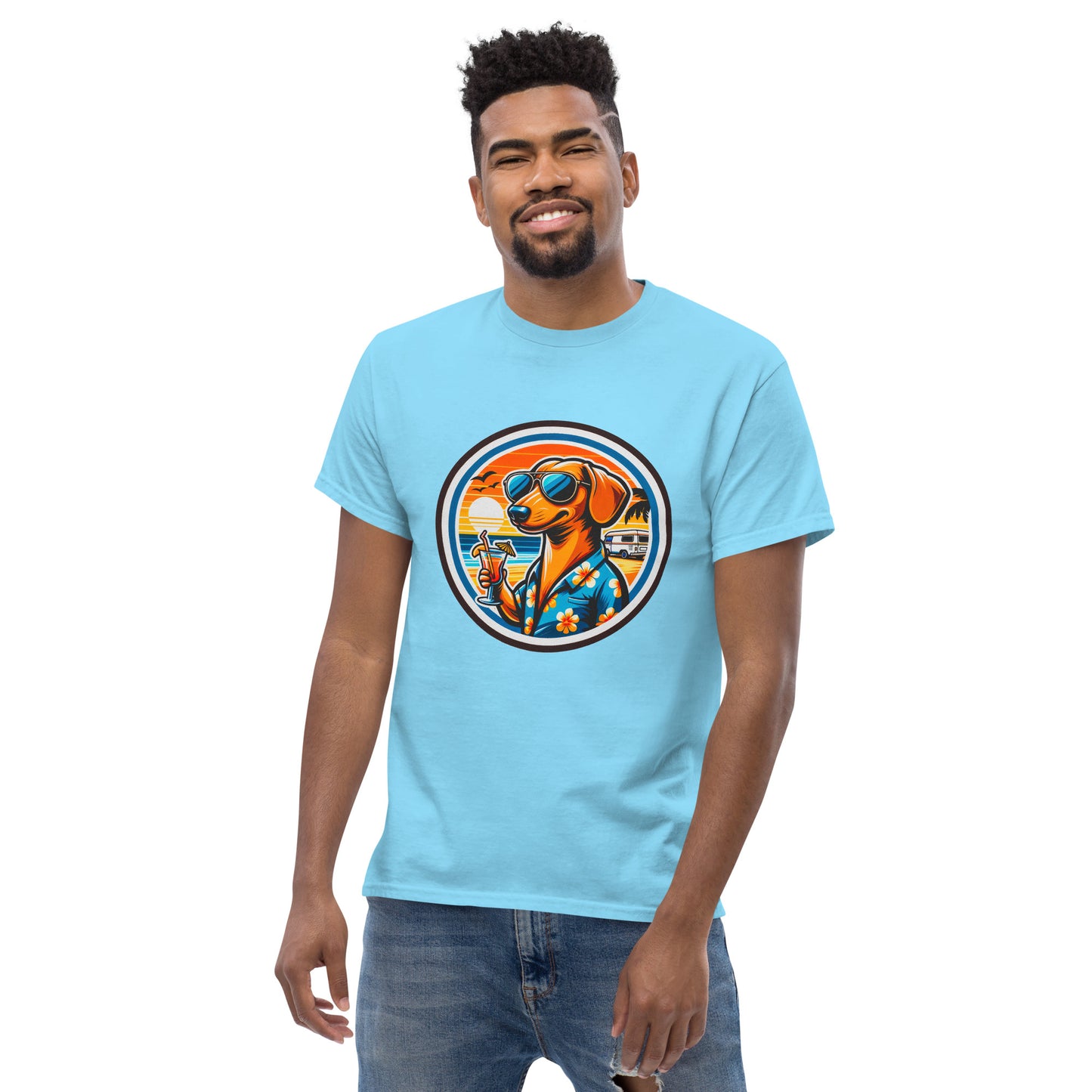 "Dogs On Vacation"-Kollektion - Cool Dachshund - Klassisches Unisex-T-Shirt - 13 verschiedene Farben